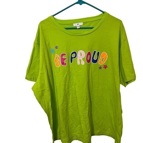 Womens‎ BP Size 2X Be Proud Graphic Tee Colorful Star Accents Crew Neck T-Shirt - Picture 1 of 9